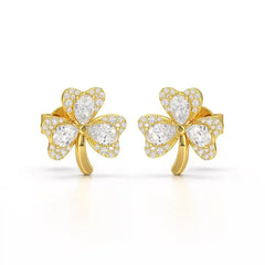 1.30 CT Petal Earring with Pear and Rounds Cut Lab Diamonds