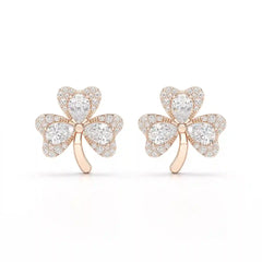 1.30 CT Petal Earring with Pear and Rounds Cut Lab Diamonds