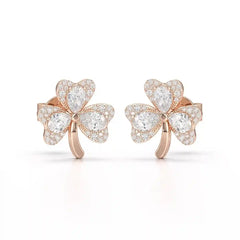 1.30 CT Petal Earring with Pear and Rounds Cut Lab Diamonds