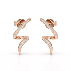 0.40 CT Spiral Earring with Round Cut Lab Diamonds