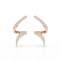 0.40 CT Spiral Earring with Round Cut Lab Diamonds