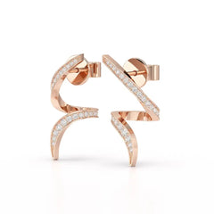 0.40 CT Spiral Earring with Round Cut Lab Diamonds