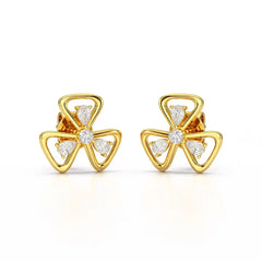 0.40 CT Lab Diamond Round Cut Petal Earring