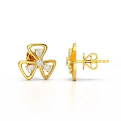 0.40 CT Lab Diamond Round Cut Petal Earring