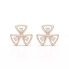 0.40 CT Lab Diamond Round Cut Petal Earring