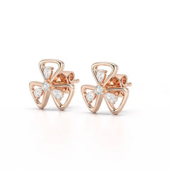 0.40 CT Lab Diamond Round Cut Petal Earring