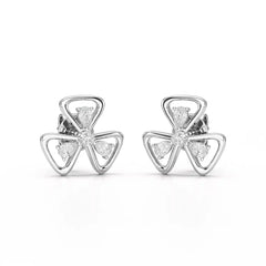 0.40 CT Lab Diamond Round Cut Petal Earring