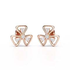 0.40 CT Lab Diamond Round Cut Petal Earring