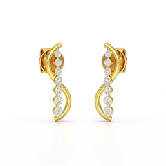 0.35 CT Swirl Lab Diamond Round Journey Earring