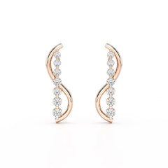 0.35 CT Swirl Lab Diamond Round Journey Earring