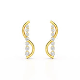 0.35 CT Swirl Lab Diamond Round Journey Earring