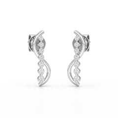 0.35 CT Swirl Lab Diamond Round Journey Earring
