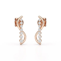 0.35 CT Swirl Lab Diamond Round Journey Earring