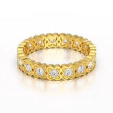 0.65 CT Flower Shape Eternity Ring with Round Cut Lab Diamonds
