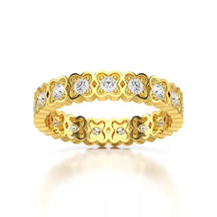 0.65 CT Flower Shape Eternity Ring with Round Cut Lab Diamonds