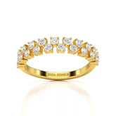0.7 CT Half Eternity Ring with Two Layer Round Cut Lab Diamonds