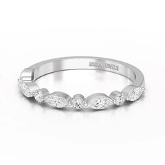 0.45 CT Half Eternity Ring with Marquise & Round Cut Lab Diamonds