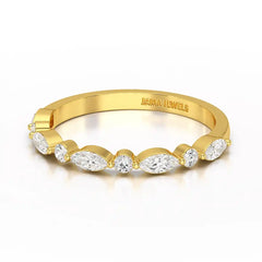 0.45 CT Half Eternity Ring with Marquise & Round Cut Lab Diamonds