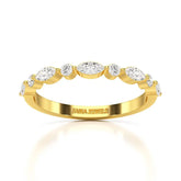 0.45 CT Half Eternity Ring with Marquise & Round Cut Lab Diamonds
