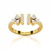 0.5 CT Lab Diamond Open Ring with Pear and Round Cut Diamonds