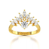 0.95 CT Cluster Ring with Marquise & Round Cut Lab Diamonds