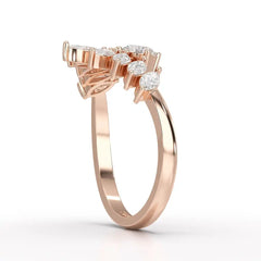 0.95 CT Cluster Ring with Marquise & Round Cut Lab Diamonds