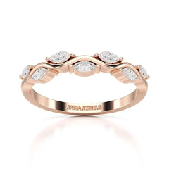 0.35 CT Twisted Ring with Marquise Cut Lab Diamonds