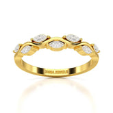 0.35 CT Twisted Ring with Marquise Cut Lab Diamonds