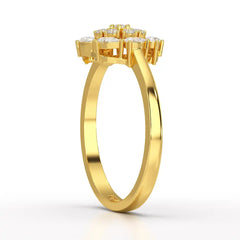 0.35 CT Cluster Ring with Pear and Round Cut Lab Diamonds