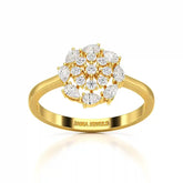 0.35 CT Cluster Ring with Pear and Round Cut Lab Diamonds