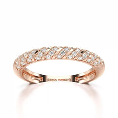 0.20 CT Half Eternity Ring with Round Cut Lab Diamonds