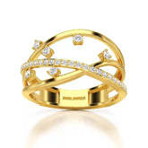 0.30 CT Round Cut Lab Diamond Crossover Ring