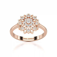 0.20 CT Round Cut Lab Diamond Bloom Ring
