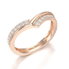 0.25 CT Pave Setting Round Cut Lab Diamond Ring