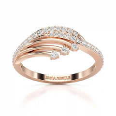 0.30 CT Round Cut Lab Diamond Bypass Ring