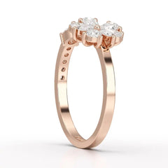 0.65 CT Open Ring with Pear & Round Cut Lab Diamonds