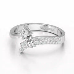 0.20 CT Round Cut Lab Diamond Bypass Ring
