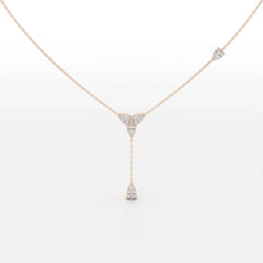 1 CT Drop Necklace with Pear Cut Lab Diamonds