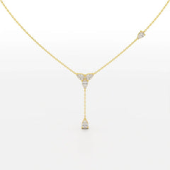 1 CT Drop Necklace with Pear Cut Lab Diamonds