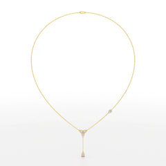 1 CT Drop Necklace with Pear Cut Lab Diamonds