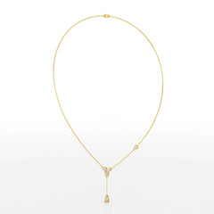 1 CT Drop Necklace with Pear Cut Lab Diamonds