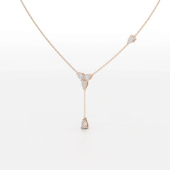 1 CT Drop Necklace with Pear Cut Lab Diamonds
