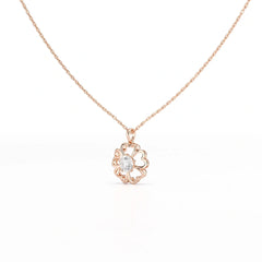0.65 CT Heart Shape Pave Setting Chain Pendant With Round Cut Lab Diamonds