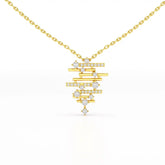 0.35 CT Lines Lab Diamond Chain Pendant with Round Cut Diamonds