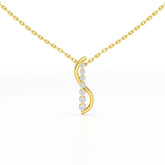 0.15 CT Round Cut Lab Diamond Swirl Chain Pendant