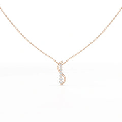 0.15 CT Round Cut Lab Diamond Swirl Chain Pendant