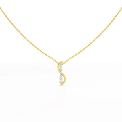 0.15 CT Round Cut Lab Diamond Swirl Chain Pendant