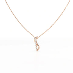 0.15 CT Round Cut Lab Diamond Swirl Chain Pendant