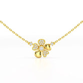 0.20 CT Flower Shape Lab Diamond Chain Pendant with Round Diamonds