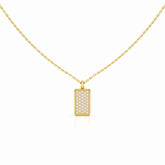 0.50 CT Lab Diamond Rectangular Chain Pendant with Round Diamonds